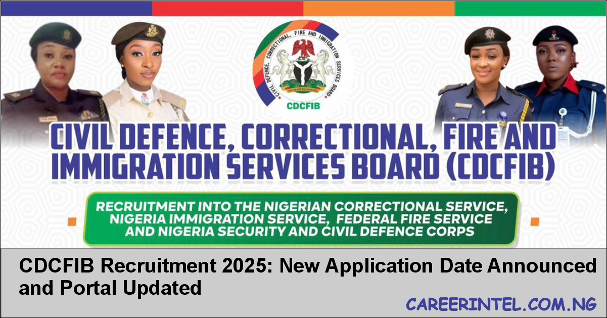 CDCFIB Recruitment 2025 New Application Date Announced CDCFIB Recruitment 2025: New Application Date Announced and Portal Updated
