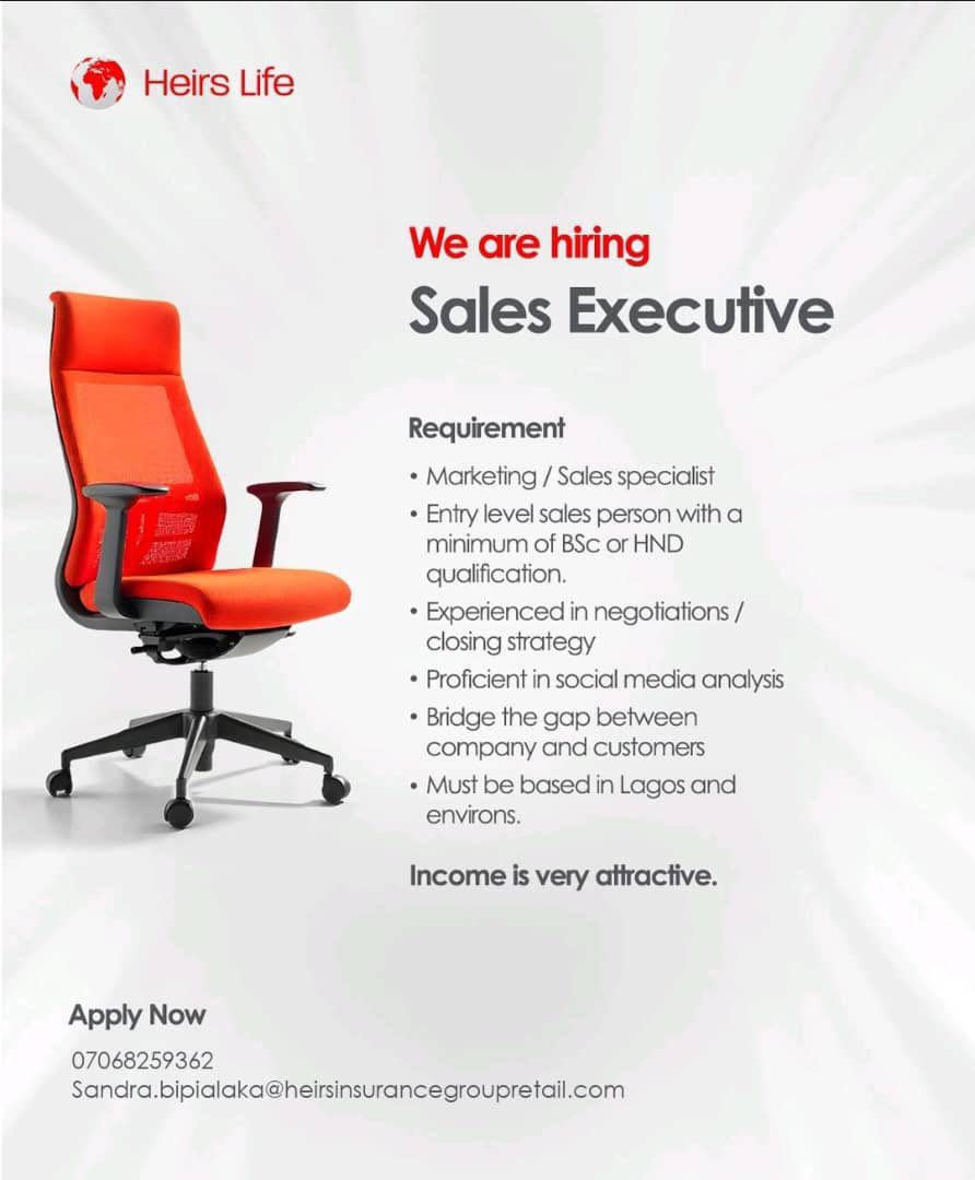 Sales Executive Job at Heirs Life Insurance | Apply Now Sales Executive Job at Heirs Life Insurance | Apply Now