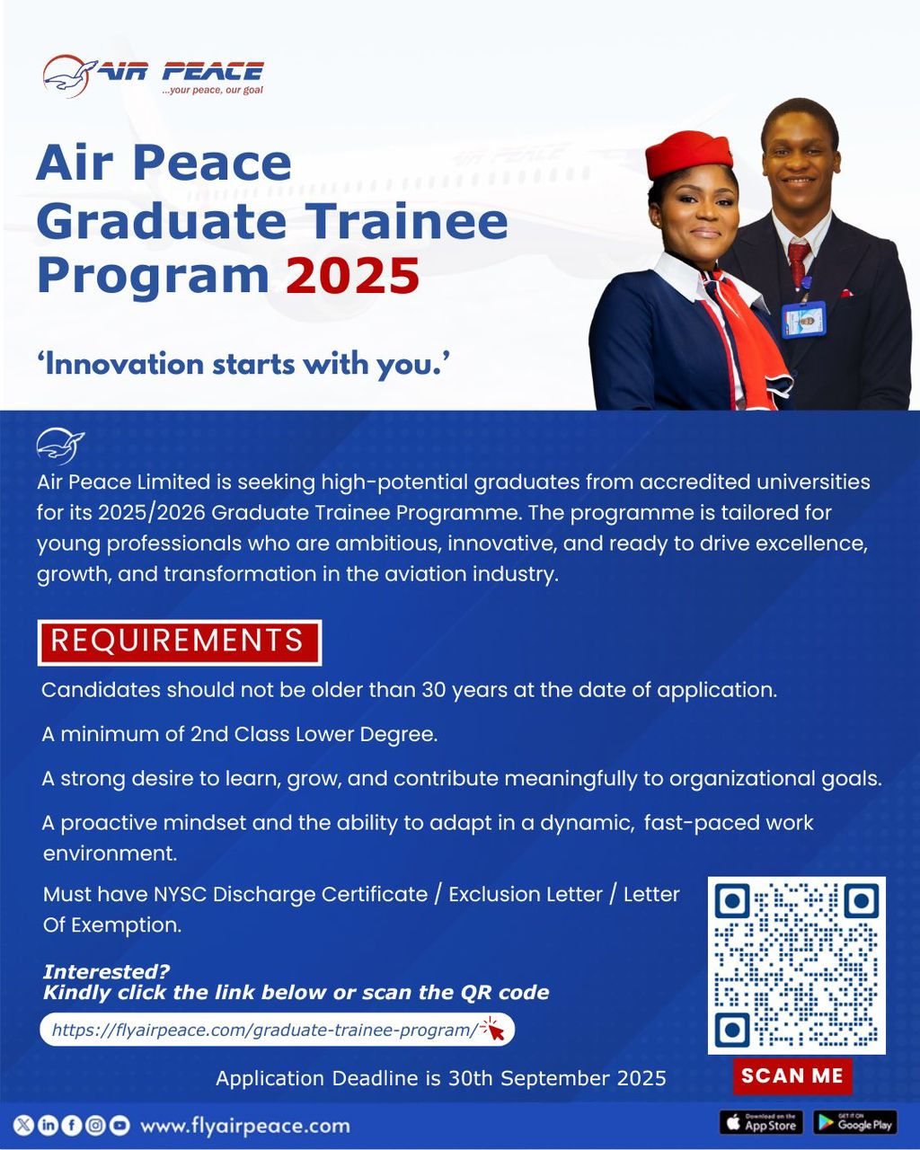 Air Peace Graduate Trainee Program 2025 | Apply Now Air Peace Graduate Trainee Program 2025 | Apply Now